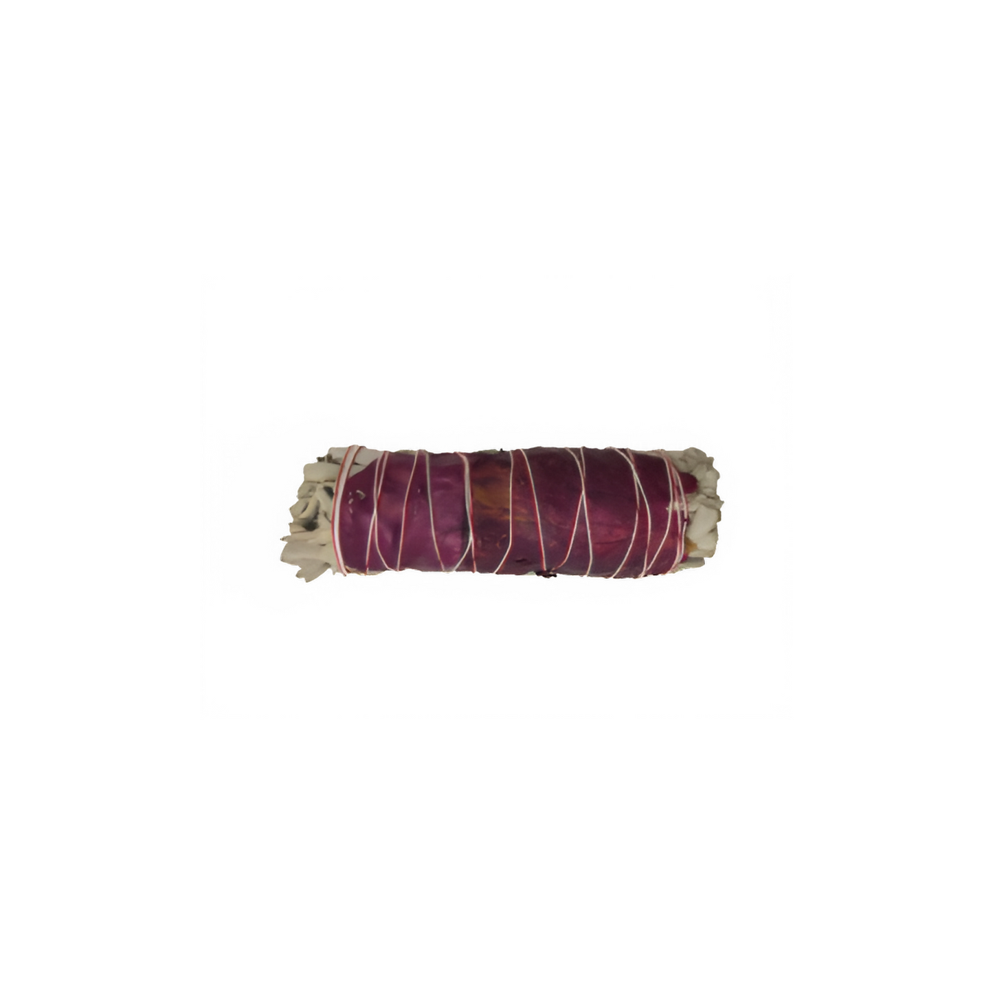 White Sage & Red Rose Petals Smudge Stick - Small 4"
