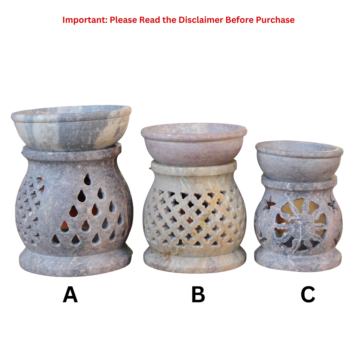 Natural Soapstone Oil Burners